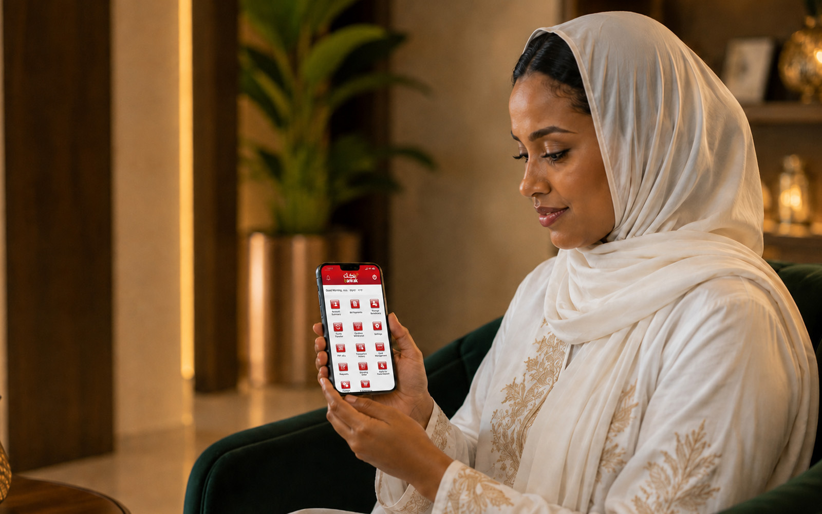 Bank of Khartoum customer using digital banking services