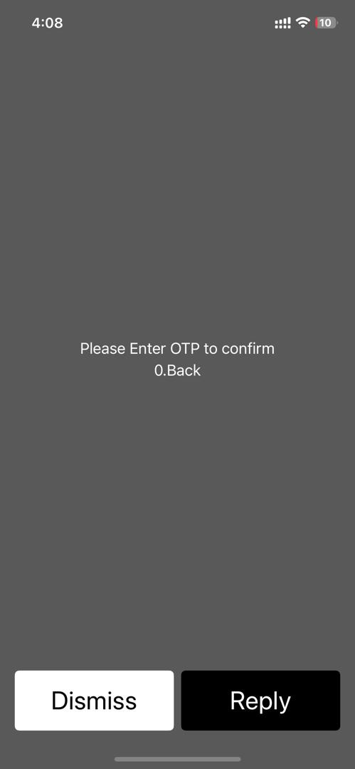 USSD Change MPIN screen