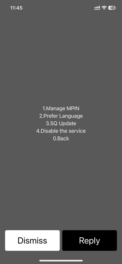 USSD Disable the service screen
