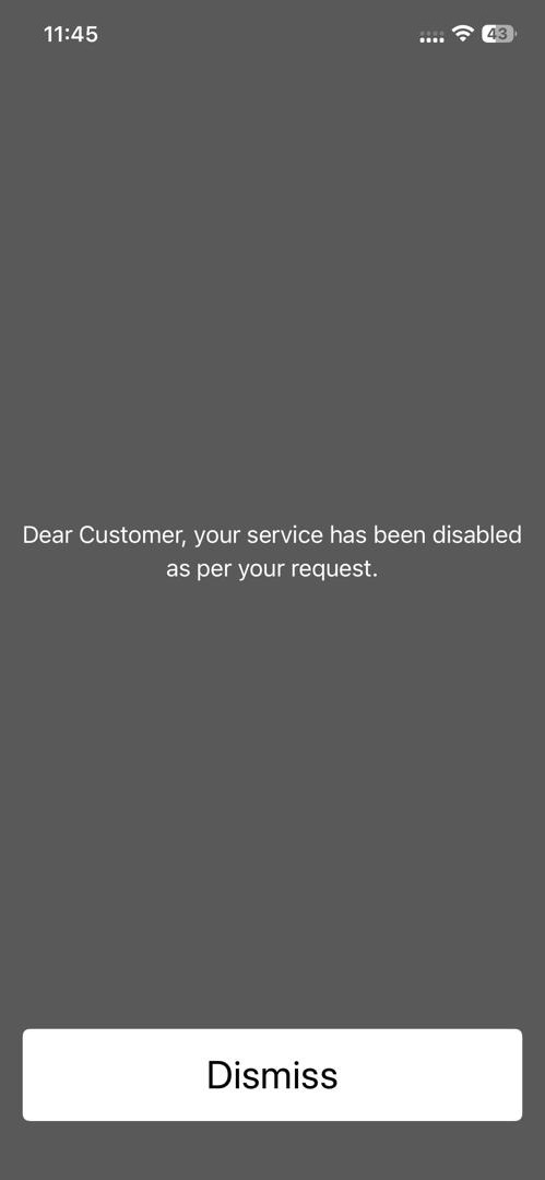 USSD Disable the service screen