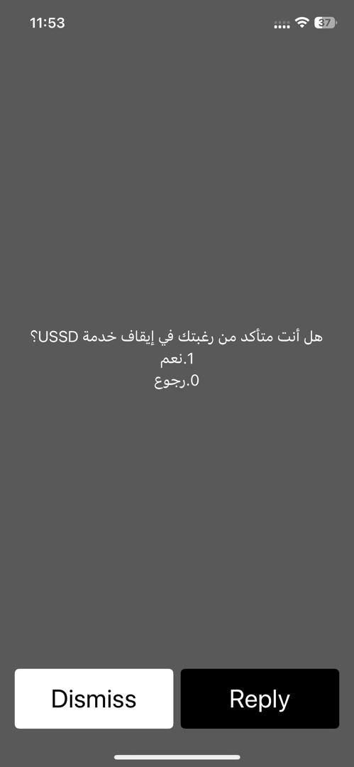 USSD Disable the service screen